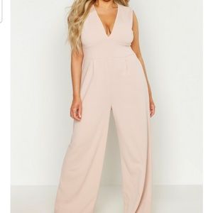 Plus Plunge Wide Leg Jumpsuit